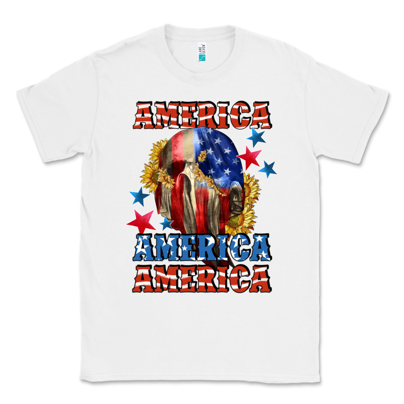 America Skeleton 4th Of July Classic Tee by CowGirlArtShop | Teevron