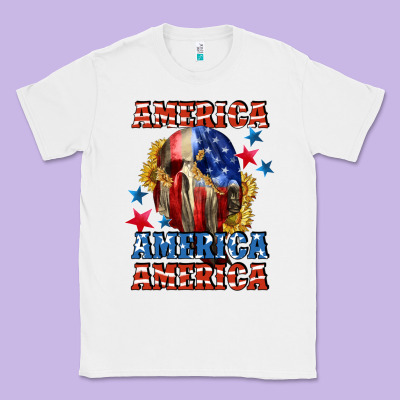 America Skeleton 4th Of July Classic Tee Designed By Cowgirlartshop