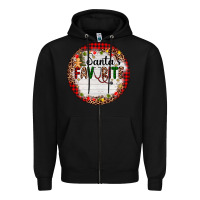 Black custom name santas favorite nurse Zipper Hoodie - AdoDesignShop
