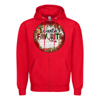 Red custom name santas favorite nurse Zipper Hoodie - AdoDesignShop