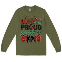 Army Green loud and proud wrestling mom Long Sleeve Tee - Zillion Design Studio