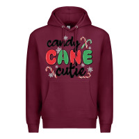 Burgundy candy cane cutie Premium Hoodie - MaliasSmallBusiness