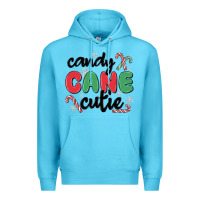 Ocean Blue candy cane cutie Premium Hoodie - MaliasSmallBusiness