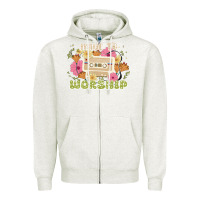 Oatmeal Heather made to worship Zipper Hoodie - JahusDesignShop