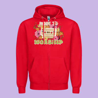 Made To Worship Zipper Hoodie Designed By Jahusdesignshop