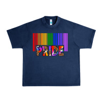 Navy barcode pride Urban Heavy Tee - texasbilliewilder