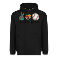 Black peace love baseball Heavyweight Hoodie - Artiststas
