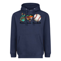 Navy peace love baseball Heavyweight Hoodie - Artiststas