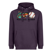 Plum peace love baseball Heavyweight Hoodie - Artiststas