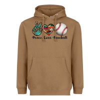 Toasted Coconut peace love baseball Heavyweight Hoodie - Artiststas
