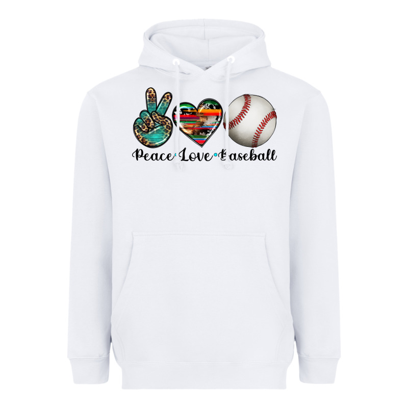 Peace Love Baseball Heavyweight Hoodie by Artiststas | Teevron