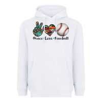 White peace love baseball Heavyweight Hoodie - Artiststas