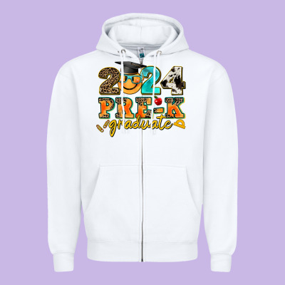 2024 Pre K Graduate Zipper Hoodie Designed By Adodesignshop