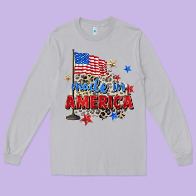 Made In America Long Sleeve Tee Designed By Zillion Design Studio