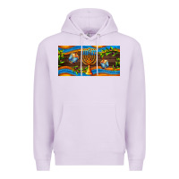 Lilac hanukkah with candlestick Premium Hoodie - AdoDesignShop