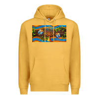 Mustard hanukkah with candlestick Premium Hoodie - AdoDesignShop
