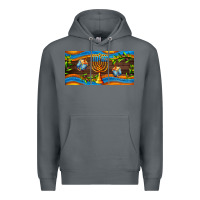 Rock hanukkah with candlestick Premium Hoodie - AdoDesignShop