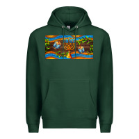 Sports Green hanukkah with candlestick Premium Hoodie - AdoDesignShop