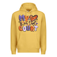 Antique Gold my heart is on that court Premium Hoodie - MaliasSmallBusiness