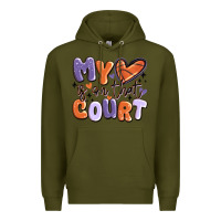 Army Green my heart is on that court Premium Hoodie - MaliasSmallBusiness