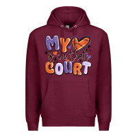 Burgundy my heart is on that court Premium Hoodie - MaliasSmallBusiness