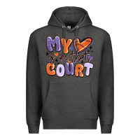 Charcoal Heather my heart is on that court Premium Hoodie - MaliasSmallBusiness