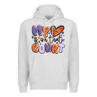 Dove Grey my heart is on that court Premium Hoodie - MaliasSmallBusiness