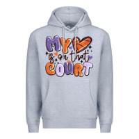 Heather Grey my heart is on that court Premium Hoodie - MaliasSmallBusiness