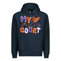 Navy my heart is on that court Premium Hoodie - MaliasSmallBusiness