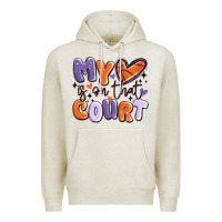 Oatmeal Heather my heart is on that court Premium Hoodie - MaliasSmallBusiness