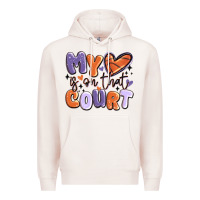 Pale Pink my heart is on that court Premium Hoodie - MaliasSmallBusiness