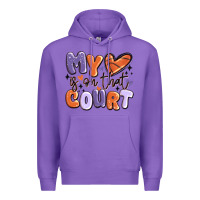 Purple my heart is on that court Premium Hoodie - MaliasSmallBusiness