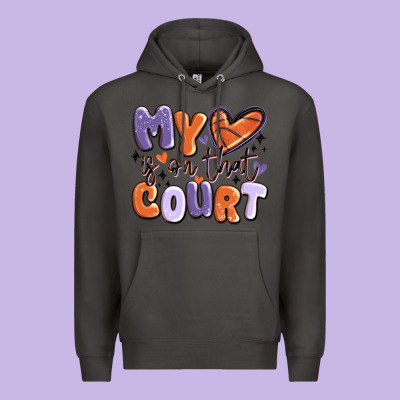 My Heart Is On That Court Premium Hoodie Designed By Maliassmallbusiness