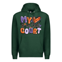 Sports Green my heart is on that court Premium Hoodie - MaliasSmallBusiness