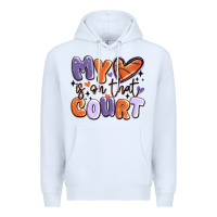 White my heart is on that court Premium Hoodie - MaliasSmallBusiness