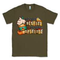 Army Green stressed blessed pumpkin obsessed Classic Tee - CowhideDigitalArt