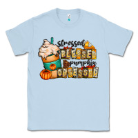 Dusty Blue stressed blessed pumpkin obsessed Classic Tee - CowhideDigitalArt