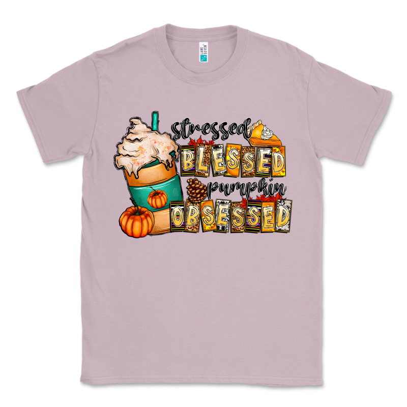 Stressed Blessed Pumpkin Obsessed Classic Tee by CowhideDigitalArt | Teevron