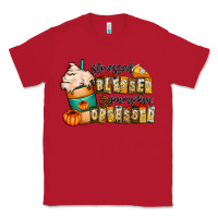 Red stressed blessed pumpkin obsessed Classic Tee - CowhideDigitalArt