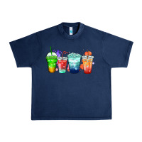 Navy tea junkie coffee cups Urban Heavy Tee - Zillion Design Studio