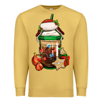 Antique Gold Christmas vacation trapper hat coffee cup Premium Sweatshirt - Jasminsmagicworld