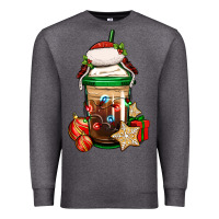Charcoal Heather Christmas vacation trapper hat coffee cup Premium Sweatshirt - Jasminsmagicworld