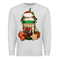Dove Grey Christmas vacation trapper hat coffee cup Premium Sweatshirt - Jasminsmagicworld