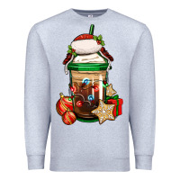 Heather Grey Christmas vacation trapper hat coffee cup Premium Sweatshirt - Jasminsmagicworld