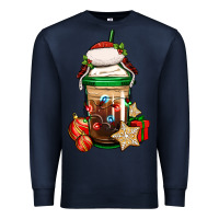 Navy Christmas vacation trapper hat coffee cup Premium Sweatshirt - Jasminsmagicworld