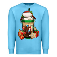 Ocean Blue Christmas vacation trapper hat coffee cup Premium Sweatshirt - Jasminsmagicworld