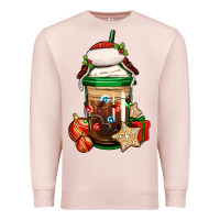 Pale Pink Christmas vacation trapper hat coffee cup Premium Sweatshirt - Jasminsmagicworld
