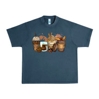 Midnight Navy leopard coffee cups Urban Heavy Tee - Zillion Design Studio