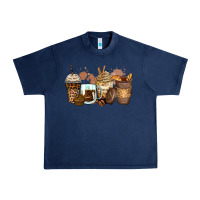 Navy leopard coffee cups Urban Heavy Tee - Zillion Design Studio