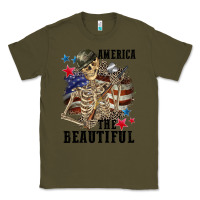 Army Green America the beautiful 4th of july Classic Tee - CowGirlArtShop